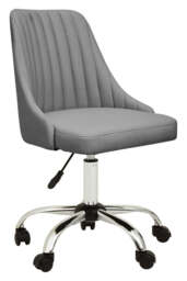 Monet Grey Leather Effect Home Office Chair with Chrome Base - thumbnail 1