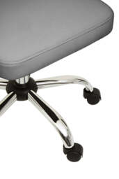 Monet Grey Leather Effect Home Office Chair with Chrome Base - thumbnail 6