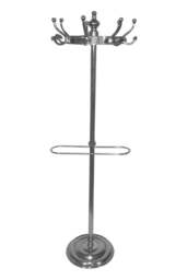 Sable Coat Stand – Polished Aluminium, Floor Standing