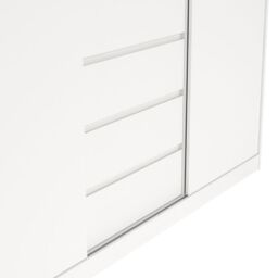 Naia Wardrobe with 2 Sliding Doors + 1 Door + 3 Drawers in White - thumbnail 6