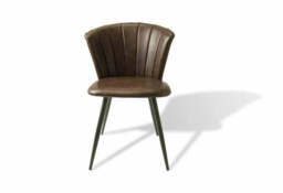 Quillera Dining Chair Vegan Leather Chestnut SET OF 2 - thumbnail 2
