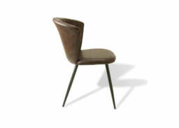 Quillera Dining Chair Vegan Leather Chestnut SET OF 2 - thumbnail 3