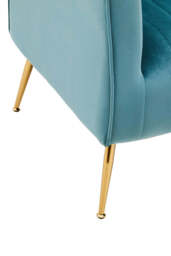 Ivory Green Velvet Accent Chair with Gold Legs - thumbnail 3