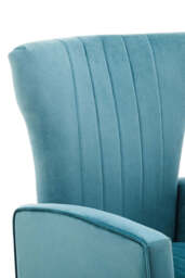 Ivory Green Velvet Accent Chair with Gold Legs - thumbnail 4