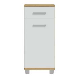 Veris Bathroom Cupboard with 1 Door & 1 Drawer in Artisan Oak and Light Grey - thumbnail 2
