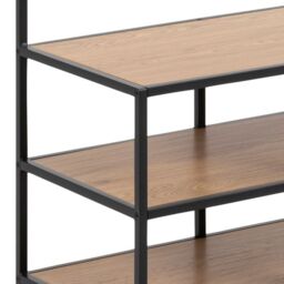 Seaford Clothes Rack with 3 Shelves in Black and Oak Finish - thumbnail 4