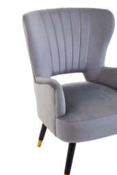 Linea Velvet Chair – Grey (Cut-Out Back) - thumbnail 4