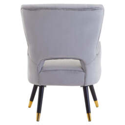 Linea Velvet Chair – Grey (Cut-Out Back) - thumbnail 6