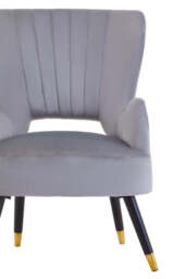 Linea Velvet Chair – Grey (Cut-Out Back) - thumbnail 5