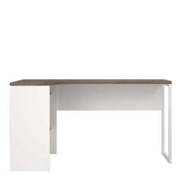 Function Plus Corner Desk White and Truffle Oak 2 Drawers - thumbnail 2