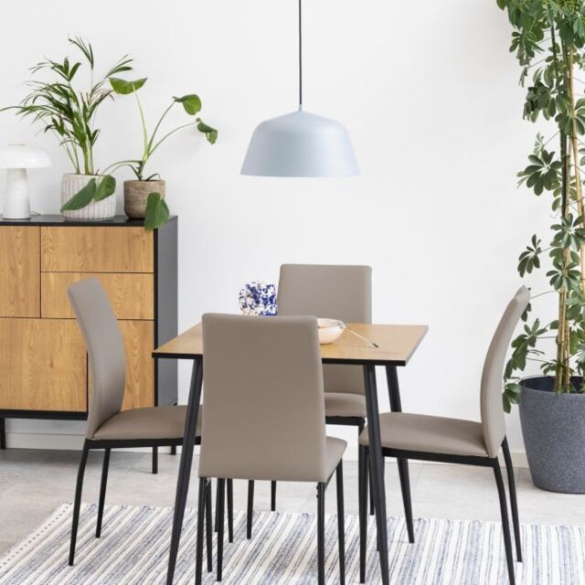 Wilma Small Dining Table in Oak & Black Legs 80x75cm - image 1