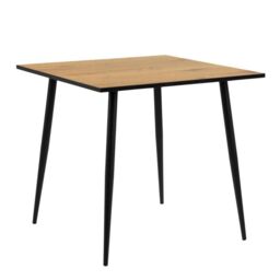 Wilma Small Dining Table in Oak & Black Legs 80x75cm - thumbnail 2