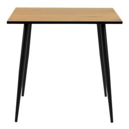 Wilma Small Dining Table in Oak & Black Legs 80x75cm - thumbnail 3