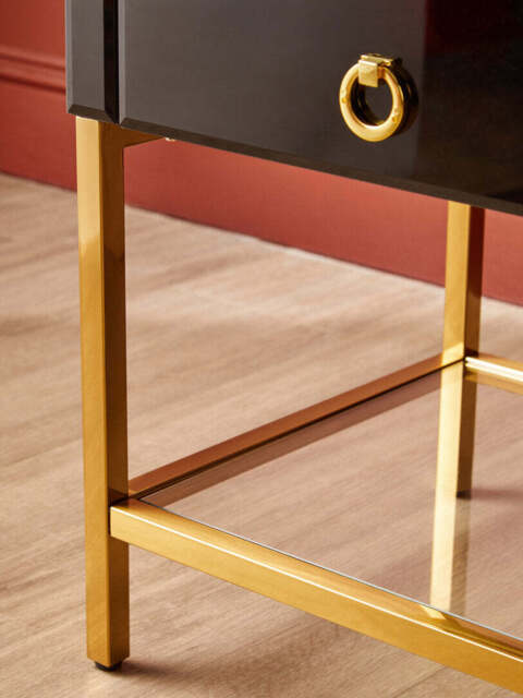 Vireo Townhouse Side Table – Black, 2 Drawer - image 1