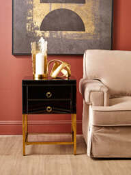 Vireo Townhouse Side Table – Black, 2 Drawer - thumbnail 3