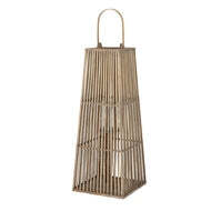 Large Silo Wicker Lantern with Glass Candle Holder - image 1