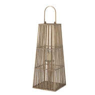 Large Silo Wicker Lantern with Glass Candle Holder - thumbnail 2