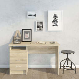 Function Plus Desk with 3 Drawers in Oak - thumbnail 4