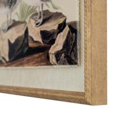 Flora & Fauna Collection Teals on Linen in Beaded Frame - thumbnail 2