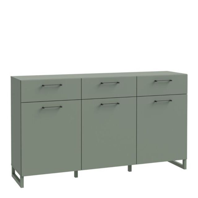 Sage Green 3 Door 3 Drawer Chest – Sali Collection - image 1