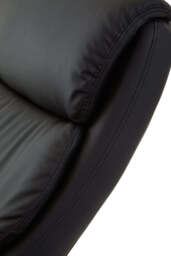 Verse Chair & Footstool – Black Leather Effect - thumbnail 2