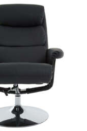Verse Chair & Footstool – Black Leather Effect - thumbnail 5