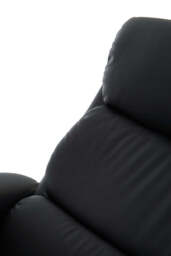 Verse Chair & Footstool – Black Leather Effect - thumbnail 3