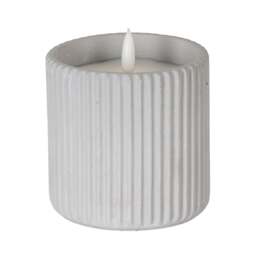 Luxe Collection Natural Glow Large Chalk Ribbed LED Candle - thumbnail 2