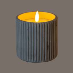Luxe Collection Natural Glow Large Chalk Ribbed LED Candle - thumbnail 1