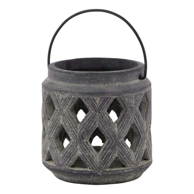 Coastal Flicker: Amalfi Grey Lattice Lantern - image 1