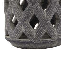 Coastal Flicker: Amalfi Grey Lattice Lantern - thumbnail 3