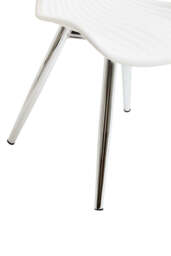 Vellum Dining Chair – White Seat with Silver Chrome Legs - thumbnail 3
