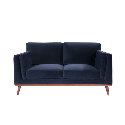 Mickey 2 Seat Sofa – Compact, Stylish & Comfortable - MIDNIGHT BLUE VELVET
