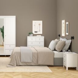 Madrid Bedside Table 2 Drawers in White - thumbnail 1