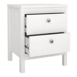 Madrid Bedside Table 2 Drawers in White - thumbnail 4
