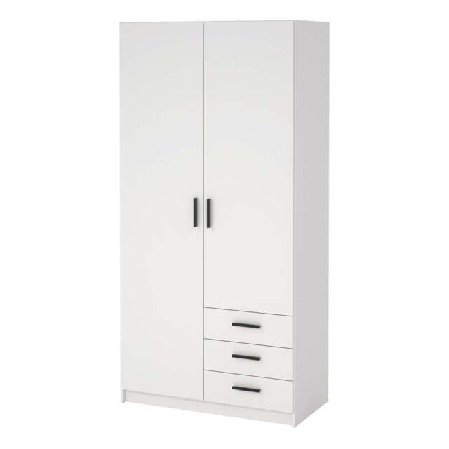Sprint Wardrobe with 2 Doors + 3 Drawers in White - image 1