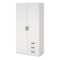 Sprint Wardrobe with 2 Doors + 3 Drawers in White