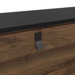 Ry Wide Double Chest 6 Drawers Matt Black Walnut finish - thumbnail 4
