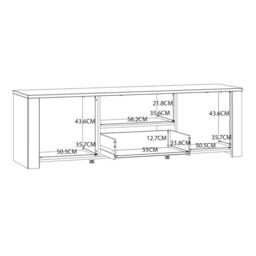 Bohol TV Unit with LED Lighting in White and Riviera Oak Finish - thumbnail 5