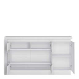Lyon 3 Door Glazed Sideboard (including LED lighting) in White and High Gloss - thumbnail 2