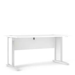Prima Desk 150cm in White with White Legs - thumbnail 1