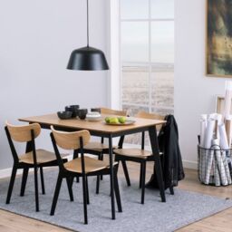 Roxby Dining Table in Oak & Black 120x76cm