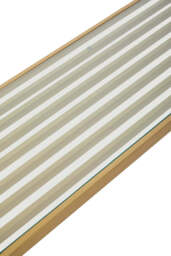Dorking Matte Gold Slatted Console Table – Sculptural Contemporary Hallway Table - thumbnail 3