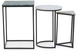 Kingsley Assorted Marble Nest of 3 Tables