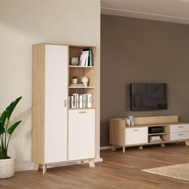 Ikast China Cabinet 2 Doors in Jackson Hickory and White - image 1