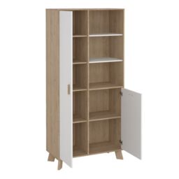 Ikast China Cabinet 2 Doors in Jackson Hickory and White - thumbnail 2