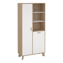 Ikast China Cabinet 2 Doors in Jackson Hickory and White - thumbnail 4