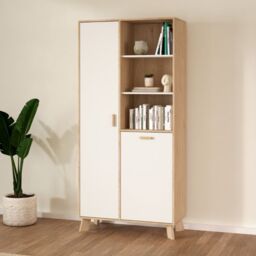 Ikast China Cabinet 2 Doors in Jackson Hickory and White - thumbnail 3