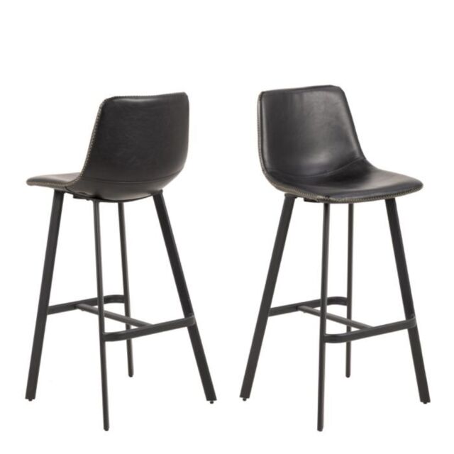 Bar Chairs in Black – Set of 2 – I_Oregon Collection - image 1