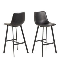 Bar Chairs in Black  Set of 2  I_Oregon Collection